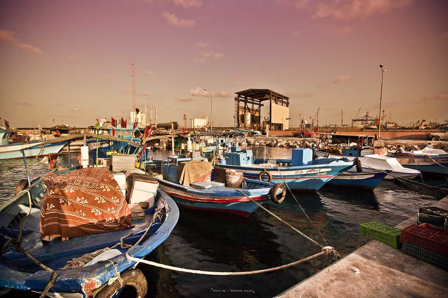 Fishing boats in Misrata's port
